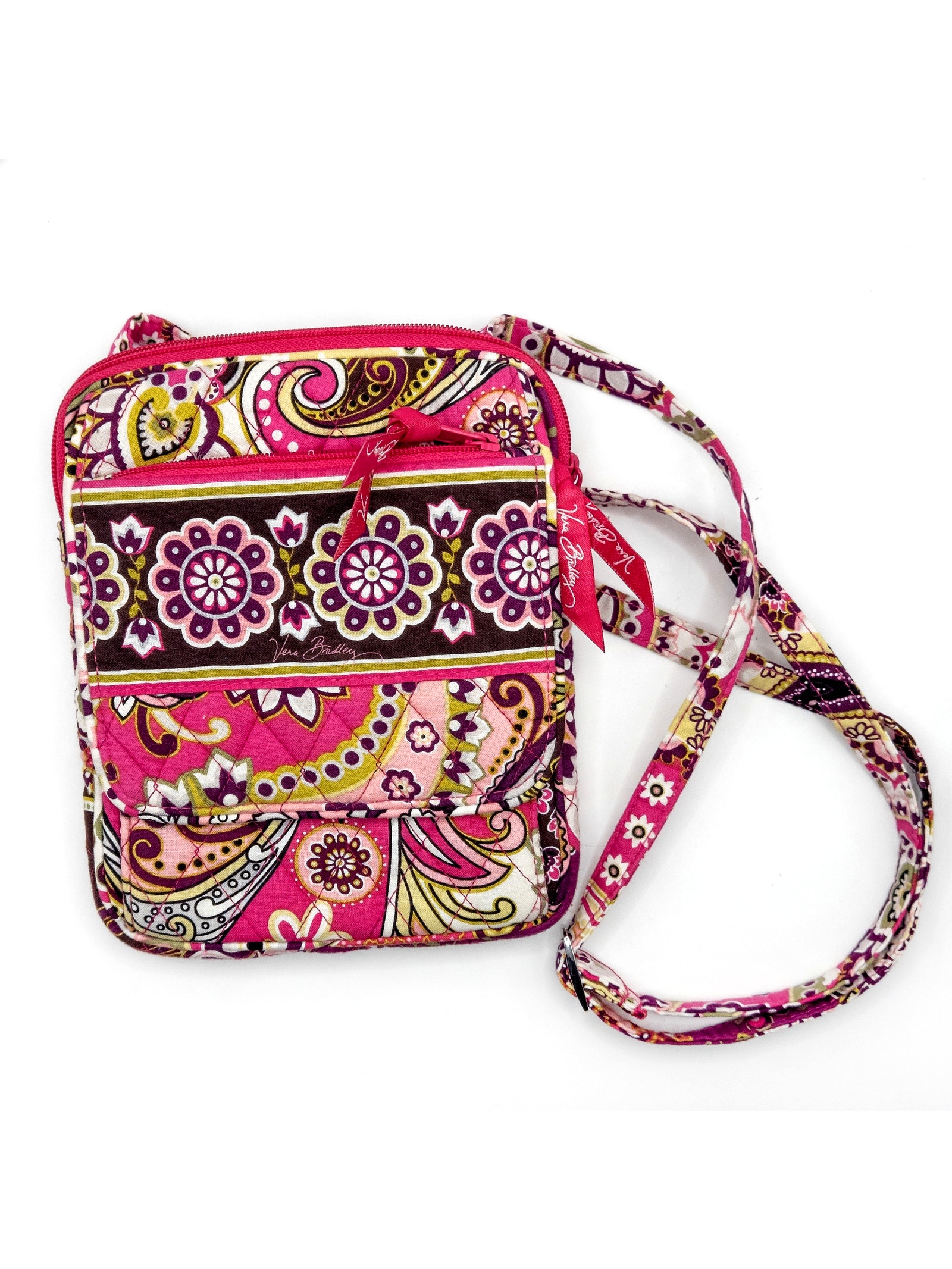 Vera Bradley Crossbody Bag Size One Size Quilted Paisley Boho Pink Purse